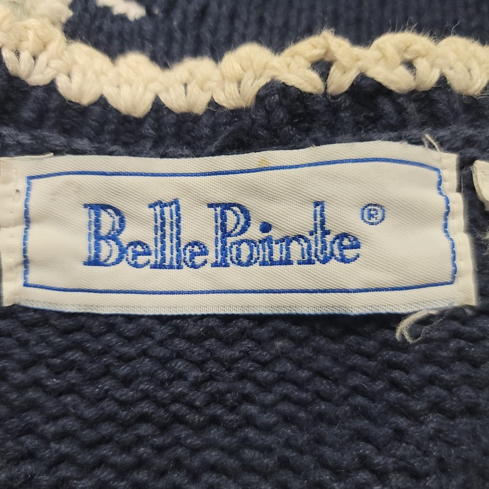 Belle Point Womens Button Up V Neck Easter Sweater Size 2X Embroidered Spring - Picture 3 of 12